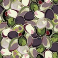 Seamless background with olives