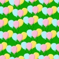 Seamless background with party balloons of different colors ideal for baby shower.Air balloons vector seamless pattern Royalty Free Stock Photo