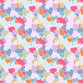 Seamless background with pastel color retro heart.