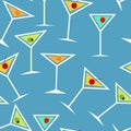 Seamless Background Pattern of Alcoholic Cocktail