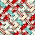 Patchwork textile pattern. Seamless quilting design background. Royalty Free Stock Photo