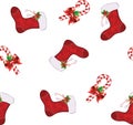 Seamless background pattern Christmas sock