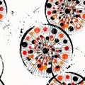 Seamless pattern background, retro/vintage style, with circles, paint strokes and splashes Royalty Free Stock Photo