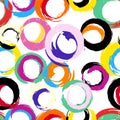 Seamless background pattern, with circles, strokes and splashes Royalty Free Stock Photo