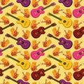 Seamless background, guitars Royalty Free Stock Photo