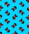 Seamless background pattern of cute baby octopus with pacifier Royalty Free Stock Photo