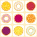 Seamless pattern with fruit pies and tarts
