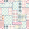 Geometric patchwork pattern of a squares. Royalty Free Stock Photo