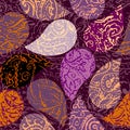 Grunge paisley pattern in collage patchwork style.