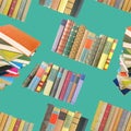Seamless background pattern with old books.