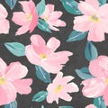 Seamless background pattern of pink Sakura blossom or Japanese flowering cherry symbolic of Spring  suitable for textile, wrapping Royalty Free Stock Photo