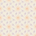 Seamless background pattern with repeating flowers and leaves