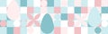 Seamless background pattern for the spring holiday of Easter with a texture of circles and squares. Royalty Free Stock Photo