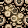 Seamless background pattern. The steampunk style. Royalty Free Stock Photo