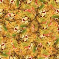 Seamless background pattern texture made of leaves Royalty Free Stock Photo