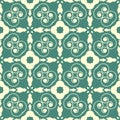 Blue green base with white curved circles design seamless pattern background illustration