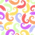 Seamless background with rainbow pastel grubs