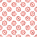 Seamless background with red color mandala. Geometric circular ornament Royalty Free Stock Photo