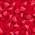 Seamless background with red rose petals. Vector illustration. Royalty Free Stock Photo