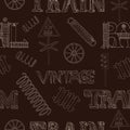 Seamless background with retro train theme