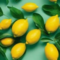 Seamless background of ripe lemons