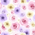 Seamless background with roses and lisianthus flow Royalty Free Stock Photo