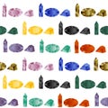 Seamless background with rows of gemstones Royalty Free Stock Photo