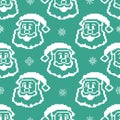 Seamless background with Santa and snowflakes. Design for wallpapers, textiles, websites, Christmas holidays