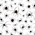 Set of Black Spiders Seamless Background Royalty Free Stock Photo