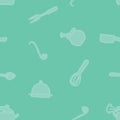 Seamless background. Set of kitchen accessories in doodle style Royalty Free Stock Photo