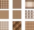 Seamless background set of plaid pattern, illustration Royalty Free Stock Photo