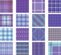 Seamless background set of plaid pattern, illustration