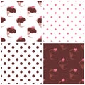 Seamless vector background set with polka dots and Royalty Free Stock Photo