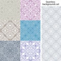 Seamless background set. Vintage geometric textures. Lace pattern. Decorative background for card, web design and etc. Royalty Free Stock Photo