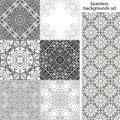 Seamless background set. Vintage geometric textures. Lace pattern. Decorative background for card, web design and etc. Royalty Free Stock Photo