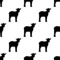 Seamless background, silhouette of lambs