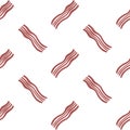Seamless background, simple bacon, vector illustration Royalty Free Stock Photo
