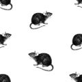 Seamless background of sketches black eared rat