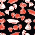 Seamless background of sketches different chocolate sweets