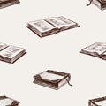 Seamless background of sketches old printed books