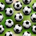 Seamless Background with soccer balls. Royalty Free Stock Photo