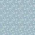 Seamless background in soft blue color with a white floral pattern. Vector illustration for tiles, fabrics, bedding and wallpapers Royalty Free Stock Photo