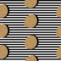 Seamless background with stripes and potatoes with dark shadow.