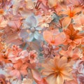 Seamless background with summer and spring flowers. Collage. Angelcore style Royalty Free Stock Photo