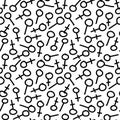 Seamless background from the symbols of men and women of Mars and Venus. Vector seamless black and white pattern. Sex, gender,