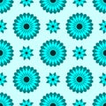 Seamless background of symmetric flowers in dark green colors design concept for fabric and print paper