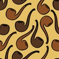 Seamless background with tabacco pipes Royalty Free Stock Photo
