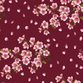 Seamless background texture with branch of cherry Royalty Free Stock Photo