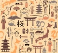 Seamless background on a theme of Japan