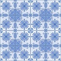 Seamless background with tilework, blue tale wallpaper, azulejo vector illustration